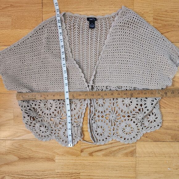 VTG Y2K Wet Seal Sweater Vest Sz Medium Womens Boho Crop Cardigan Hippie… - Picture 10 of 11